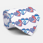 米国とイスラエルハート国旗 ネクタイ (ロール)