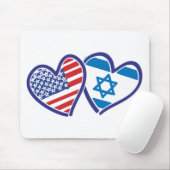 米国とイスラエルハート国旗 マウスパッド (マウス)