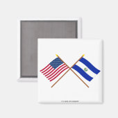 米国とエルサルバドルが国境を越えた マグネット (正面/裏面)