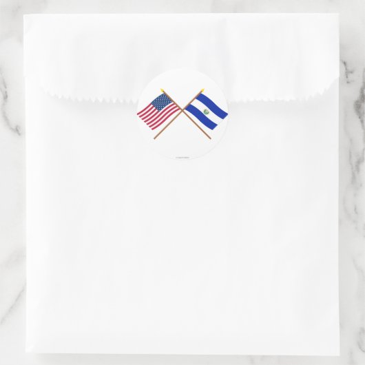 米国とエルサルバドルが国境を越えた ラウンドシール (バッグ)