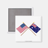米国とオーストラリアが国旗を越えた マグネット (正面/裏面)