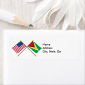 米国とガイアナが国旗を越えた ラベル (インサイチュ)