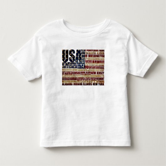 米国とスターとストライプの連邦州 トドラーTシャツ (正面)