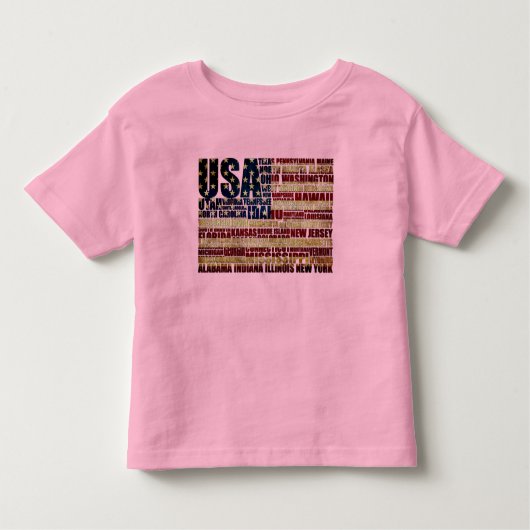 米国とスターとストライプの連邦州 トドラーTシャツ (正面)