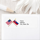 米国とスロバキアが国旗を越えた ラベル (インサイチュ)