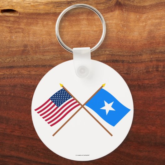 米国とソマリアが国旗を越えた キーホルダー (正面)