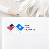 米国とソマリアが国旗を越えた ラベル (インサイチュ)