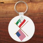 米国とソマリランドが交差した旗 キーホルダー (正面)