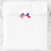 米国とテキサス州が旗を越えた ラウンドシール (バッグ)