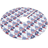 米国とテキサス州国旗のハート ブラッシュドポリエステルツリースカート (アングル)