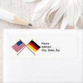 米国とドイツが国旗を越えた ラベル (インサイチュ)