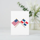 米国とドミニカ共和国が国境を越えた ポストカード (スタンド正面)