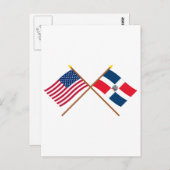 米国とドミニカ共和国が国境を越えた ポストカード (正面/裏面)