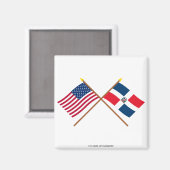 米国とドミニカ共和国が国境を越えた マグネット (正面/裏面)