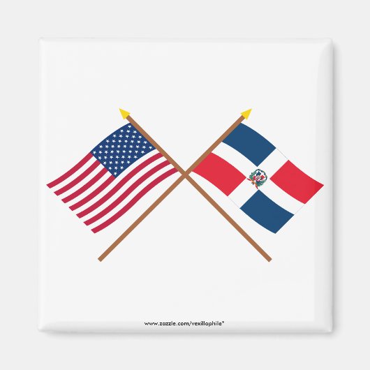 米国とドミニカ共和国が国境を越えた マグネット (正面)