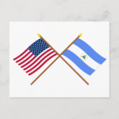 米国とニカラグアが国旗を交差 ポストカード (正面)