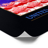 米国とバラ ポスター (角)