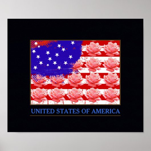 米国とバラ ポスター (正面)