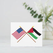 米国とパレスチナの国旗が交差 ポストカード
