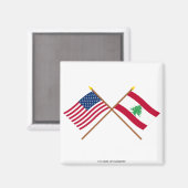米国とレバノンが国旗を越えた マグネット (正面/裏面)
