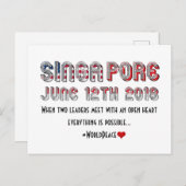 米国と北朝鮮がシンガポールで開催する会議 ポストカード (正面/裏面)