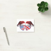 米国と英国の国旗ハート・サンタス ポストイット (オフィス)