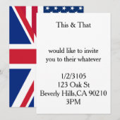 米国と英国の招待状 招待状 (正面/裏面)