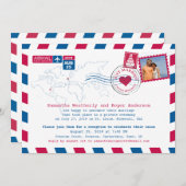 米国と英国の航空郵便受取 招待状 (正面/裏面)