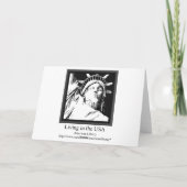 米国なびく国旗のグリーティングカード2 カード (裏面)