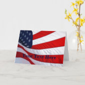 米国なびく国旗のグリーティングカード2 カード (黄色い花)