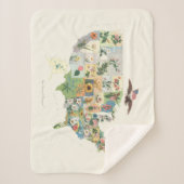 米国によっては地図-私達の国民の花束--が開花します シェルパブランケット (正面)