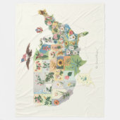 米国によっては地図-私達の国民の花束--が開花します フリースブランケット (正面)