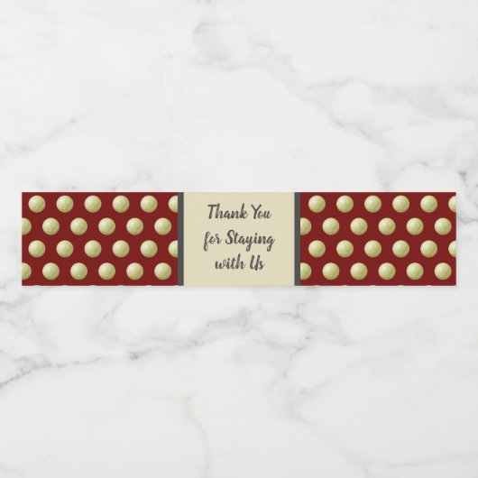 米国に滞在してくれてありがとう金ゴールド水玉模様 ペットボトルラベル (シングルラベル)