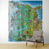 米国のおもしろいの地図 タペストリー (インサイチュ)