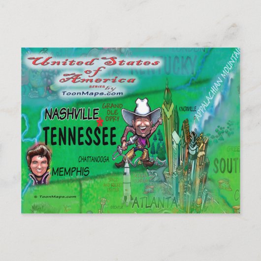 米国のおもしろいの地図 ポストカード (正面)