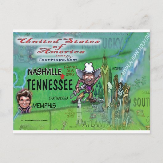 米国のおもしろいの地図 ポストカード (正面)