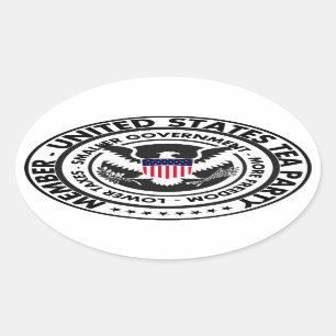 米国のお茶会 楕円形シール