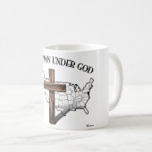 米国のアウトラインを持つ神の下の一つの国 コーヒーマグカップ (正面右)
