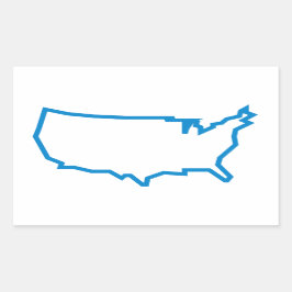 米国のアウトライン地図 長方形シール