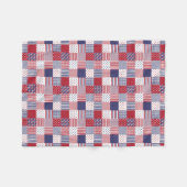 米国のアメリカのパッチワークの赤い白く及び青 フリースブランケット (正面(横))