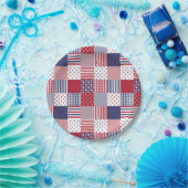 米国のアメリカのパッチワークの赤い白く及び青 ペーパープレート (パーティー)