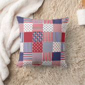 米国のアメリカのパッチワークの赤く白く及び青のキルト クッション (ブランケット)
