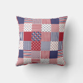 米国のアメリカのパッチワークの赤く白く及び青のキルト クッション (裏面)