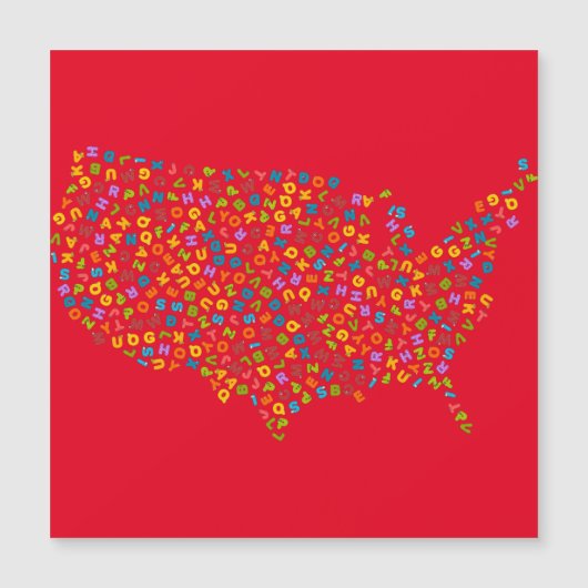 米国のアルファベットマップ (正面)