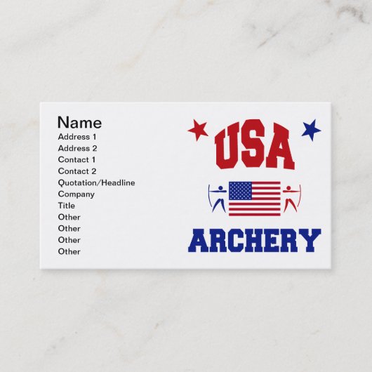 米国のアーチェリー 名刺 (正面)