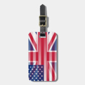 米国のイギリスの旗の荷物のラベル ラゲッジタグ (正面縦)