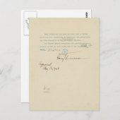 米国のイスラエル承認発表プレスリリース ポストカード (正面/裏面)