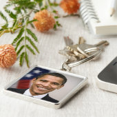 米国のオバマ選大統領 キーホルダー (側面)