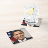 米国のオバマ選大統領 スクエアペーパーコースター (インサイチュ)