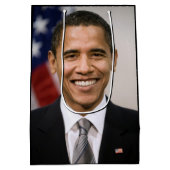 米国のオバマ選大統領 ミディアムペーパーバッグ (裏面)